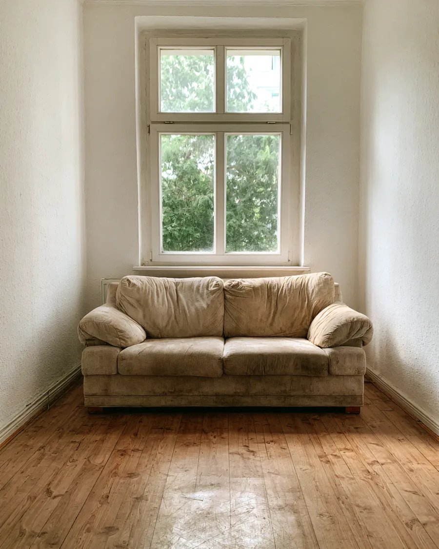 A plain living room before redesign